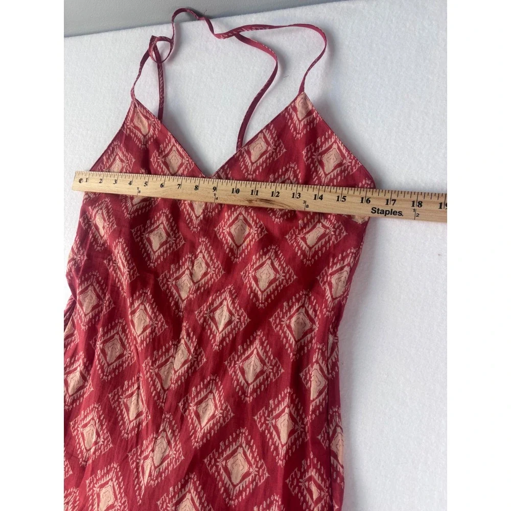 Zara The Jami Jumpsuit V-Neck Open Back Wide Leg Terracotta Print Small‎ NWT